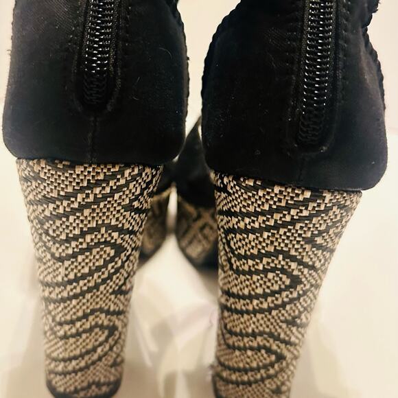 ED HARDY Peep Toe PLATFORM ANKLE STRAP CUSHIONED KOI FISH LINING Size 10 M - Picture 6 of 14